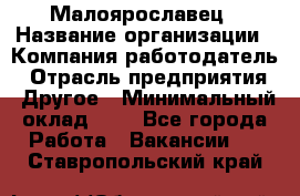 Малоярославец › Название организации ­ Компания-работодатель › Отрасль предприятия ­ Другое › Минимальный оклад ­ 1 - Все города Работа » Вакансии   . Ставропольский край